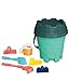 Nothing But Fun Toys Splash & Dig Beach Bucket Sand Playset Incl. Bucket, Sifter, Rake, Shovel, Watering Pail, and 3 Sand Castle Molds