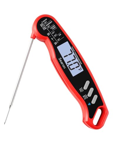 Searon Meat Thermometer,Digital Food Thermometer With Instant Read Out,Backlight And Waterproof,Kitchen Thermometer For Bbq Grilling, Smoker, Baking Turkey