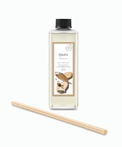 ipuro Essentials Nachfüller CEDAR WOOD Raumduft 500 ml - Refill Raumerfrischer mit Orange Zitrone Rosmarin Ylang Ylang Sandelholz & Vanille Duft Aroma- Diffuser Lufterfrischer Nachfüllflasche