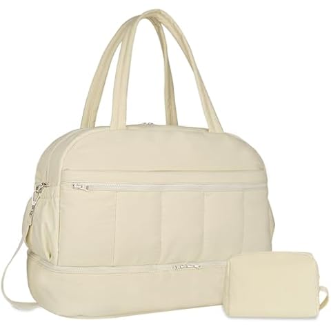 Travel Duffle bag for Women, Puffer Weekender Overnight Bags with Shoe Compartment, Carry on Travel Tote Gym Duffel Bag for Women, Ideal for Personal Items and Travel Essentials， Cover