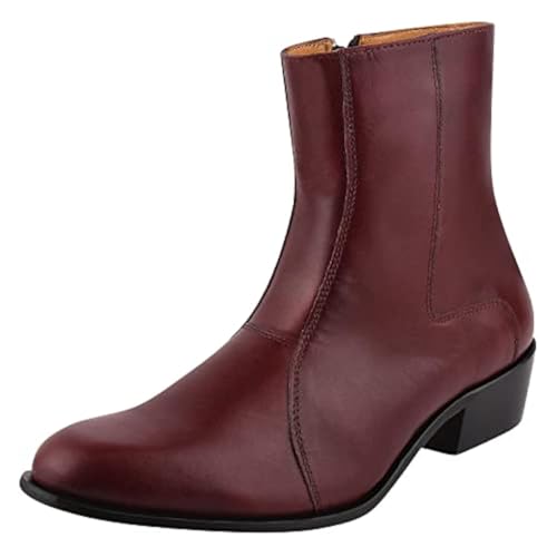 Image of LIBERTYZENO Mens Animal Print & Plain Leather Adults High Ankle Retro Dress Boots for Easter Gift