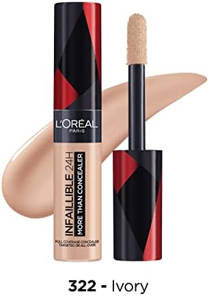 L'Oréal Paris Concealer, Full Coverage, Longwear with a Matte Finish, Infallible 24H More Than Concealer, 322 Ivory