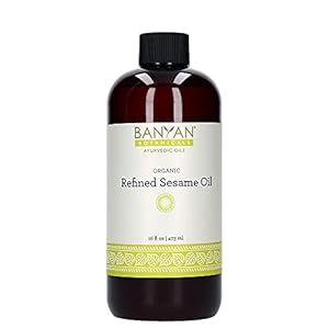 Banyan Botanicals Refined Sesame Oil – USDA Organic, 16 oz – Unscented Traditional Ayurvedic Oil for Massage