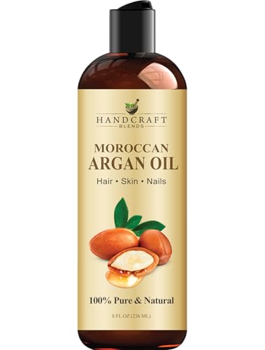 Handcraft Blends Moroccan Argan Oil - 8 Fl Oz - 100% Pure and Natural - Premium Grade Carrier Oil for Skin and Hair - Hair and Body - Massage - Cold-Pressed
