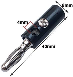 QitinDasen 40Pcs Premium 4mm Banana Plug Socket Connector Kit: 20Pcs Nickel Plating Banana Plug + 20Pcs Binding Post Terminal, for Speaker, Audio/Video Receiver, Amplifiers Systems (Red & Black)
