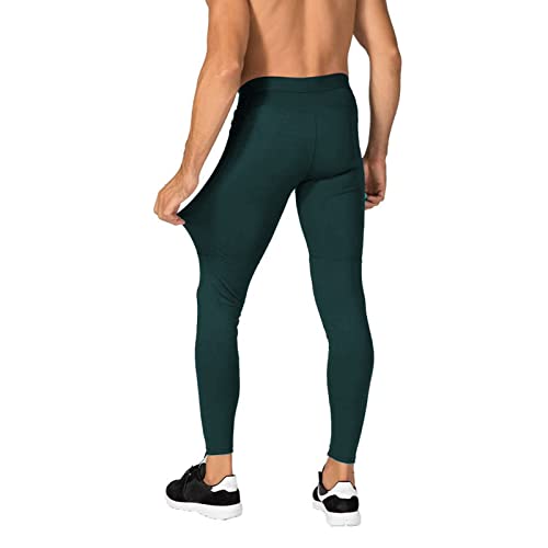 Abtioyllz Men's Athletic Leggings Compression Running Pants With Zip Pockets Cool Dry Workout Gym Baselayer Tights #TOP3