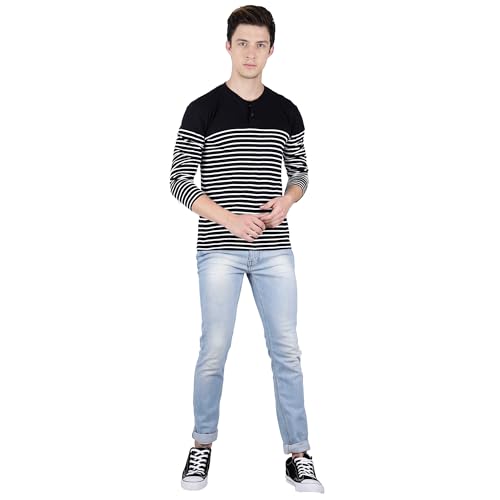 Image of fanideaz Men's Cotton Full Sleeve Henley T Shirts for Men