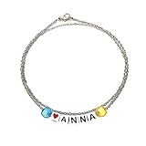 HANDMADE Collier personnalisable ANNA I LOVE UKRAINE KIEV avec prénom, message, texte, initiale, surnom (réversible) pour homme, femme, enfant; création sur mesure Handmade