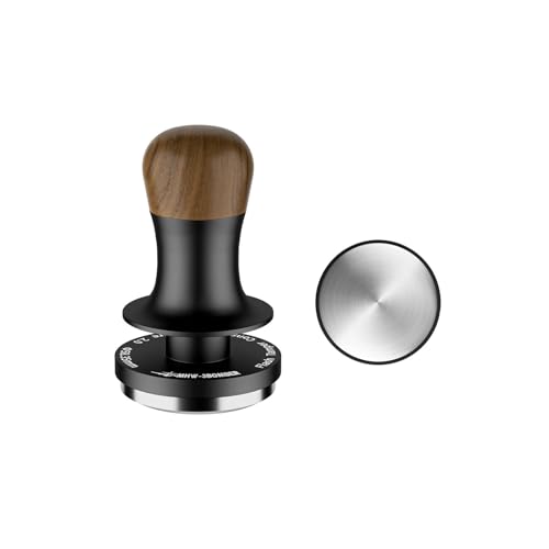 Der MHW-3 Bomber Ist Mit Drei Federbelasteten Kalibrierungen Ausgestattet Und Der Espresso Tamper Ist Ein 30-Pfund-Manueller Tamper Mit Sound-Feedback(58mm,Curved Base)