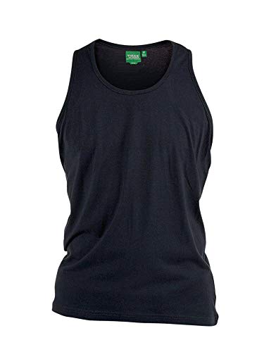 D555 by Duke Mens Kingsize Muscle Vest T-Shirt Cotton Sleeveless Gym Tank Top XL (Black, 6XL)