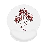 マウスパッド 赤い彼岸花 手首サポート リストレスト一体型 低反発リストレス 人間工学 滑り止め オフィス ゲーミング 小型