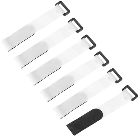 MECCANIXITY 6 Pcs Reusable Battery Tie Down Straps, 0.8"x6" Nylon Multipurpose Battery Hold Down Adjustable Cinch Strap Hook Loop Fastening Tie for Quadcopters FPV RC Drone Boat Car, White — 사진 7