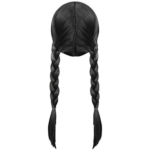 Lzh Kids Wednesday Addam Wig For Girls Braided Wig Cosplay Halloween Costumes Wig With Bangs #TOP3