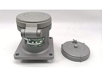 APPLETON ADR6044 APPLETON ADR6044 4 Pole, 600 VAC, POWERTITE, Receptacle, 4 Wire, 250 VDC, NEMA 4X, 60 AMP, Spring/Screw Covers, Metallic, Aluminum