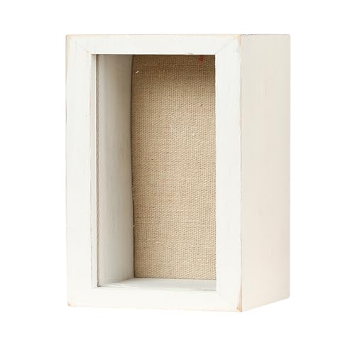 Image of Shadow Box Frame 3x6 Shadow Box Display Case with Linen Back of Awards Memorabilia Flower, Pictures, Keepsakes、Bouquet、Medals and More Photos Memory Box White