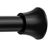 Asta per tenda da doccia nera, asta regolabile da 76 a 190 cm, tensione a molla per bagno, senza foratura, nessuna ruggine