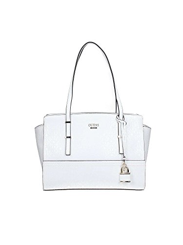 GUESS Devyn Satchel Logo White