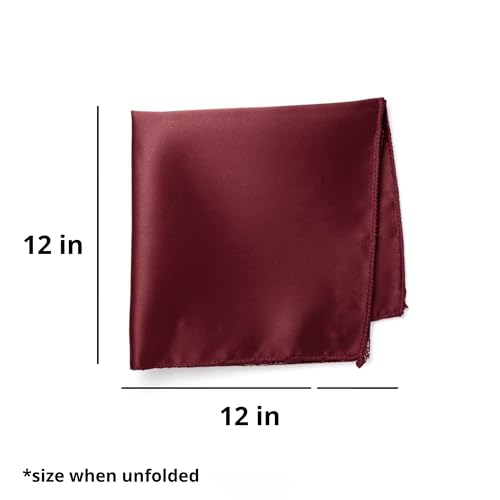 Image of tiemart Solid Color Pocket Squares for Men | For Suits, Perfect for Wedding Parties, 12 x 12 inch / 30 x 30 cm