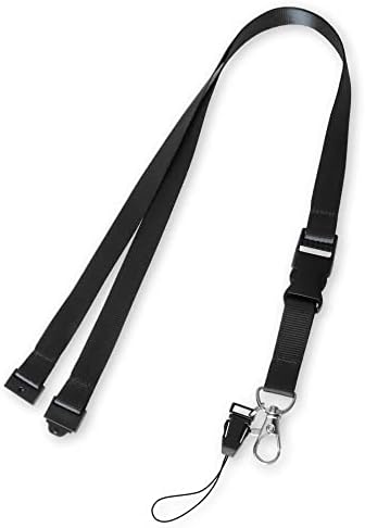 Lanyard X 1 Neck Lanyard Strap Office Lanyard for Holding a ID Card Holder, Pass Card Badge , Keys or Cell Mobile Phone (Black)