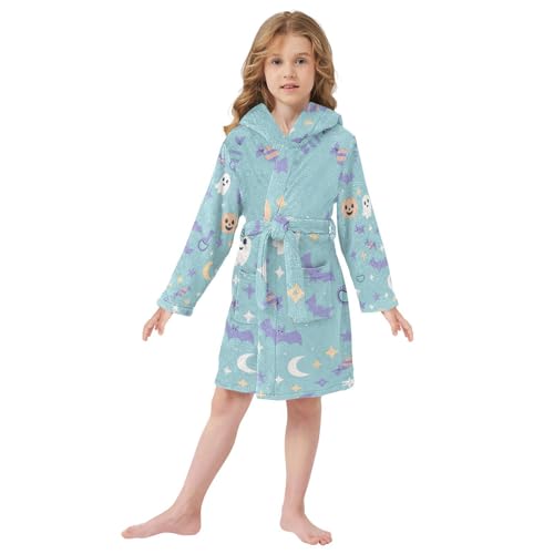 Halloween Mini Spooky Icons Medley Hooded Robe Kids Robe For Girls2