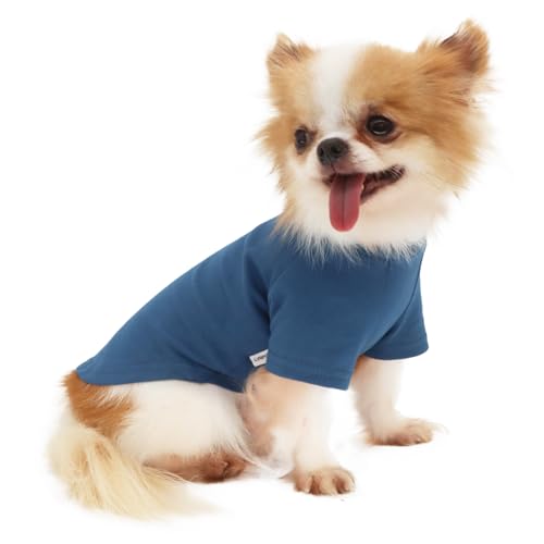 LOPHIPETS Everyday Soft Cotton Dog Short Sleeve T-Shirt for Chihuahuas & Teacup Puppies & Small Dogs Breeds | Fits 2.2-4.5 lbs | Navy, Small