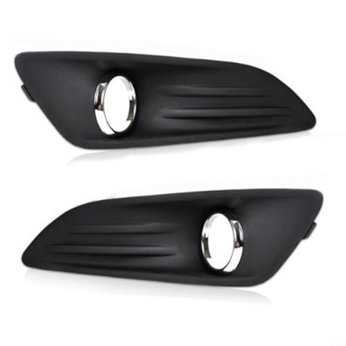 Hoppipola Grille de phare antibrouillard avant pour Ford Fiesta MK7 2013-2017 - Garniture chromée en plastique noir - Remplacement direct - 2 pièces