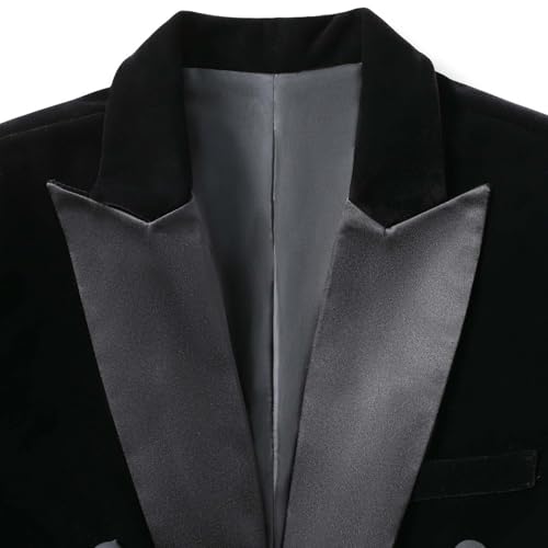 Men Elegant Velvet Suit Tailcoat Banquet Wedding Suit Stage Dress Jackets Open Front Long Sleeves Party Blazer4