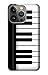 R3078 Black and White Piano Keyboard Case Cover for iPhone 14 Pro