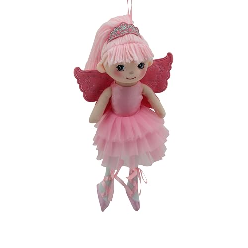 Sweety Toys 13272 Stoffpuppe Ballerina Fee Plüschtier Prinzessin 30 cm rosa mit Krone