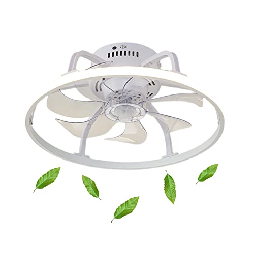Fan lights Ventiladores para el Techo con lámpara LED 50W,3 Temperatura de Color y 3 Velocidades Ajustable,lámpara Ventilador Techo para Dormitorio Sala Comedor,Blanco,D45cm/18in Cover