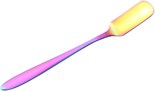 1 cuchara de café de cabeza cuadrada, cuchara de acero inoxidable para mezclar té helado, cuchara de cóctel, cuchara para revolver pastel, cuchara