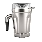 Stainless Steel Container 64oz, Compatible with Vitamix 5200 750 6300 Vm0103 Vm0197 E310 A2500 Explorian Commercial Ascent etc Series Blender, 64oz Stainless Steel Pitcher Jar Cup,5 Years Warranty