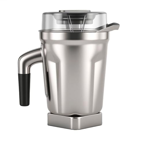 Image of Stainless Steel Container 64oz, Compatible with Vit 5200 5000 6300 Vm0103 Vm0197 E310 A2500 Classic /Commercial etc Series Blender, 64oz Stainless Steel Pitcher Jar Cup,5 Years Warranty