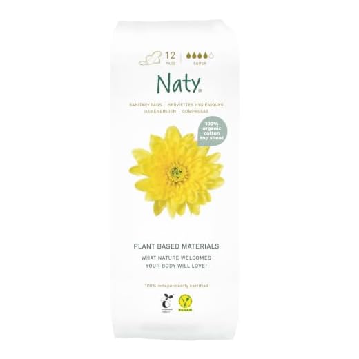 Eco by Naty Sanitary Pads – Plantbased and Absorbent Sanitary Pads for Women, Organic Cotton Menstrual Product, Better for Feminine Health (Super, 12 Count)