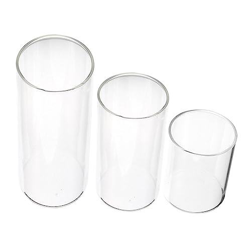 Holibanna 3pezzi Candela in Vetro Trasparente Paralumi Per Candele Domestiche Antivento Per Scrivania o Decorazione Casa Guaina Portacandele