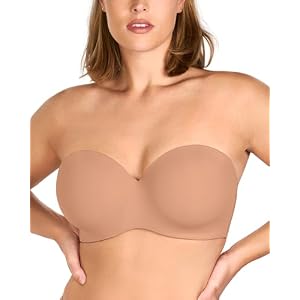 HSIA Strapless Bra, Seamless Anti-Slip Underwire Support for Large Breasts | Full Coverage, Breathable Lightly Lined Cup, Bandeau, Multiway Straps, for Summer Weddings & Off-Shoulder Tops, 3