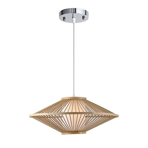 Lustre suspension rotin bambou luminaire salon chambre 50cm