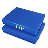 FirstGift 3.15" Thick Waterproof Beach Cushion, Sand-Resistant Oxford Fabric, Portable Outdoor Seat Mat, Lightweight Zipper Design，Blue/2 Packs