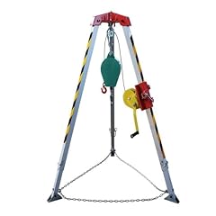 Heavy-Duty Emergency Rescue Tripod System - Confined Space Lifting Equipment Fall Protection Kit for Fire Rescue Safe Operations