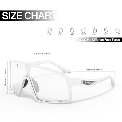 SCVCN Photochromic Cycling Glasses Men Women Mountain Bike Glasses Clear MTB Sports Sunglasses TR90 Biking Goggles Transition Bicycle Triathlon Running UV Protection by SCVCN - Image 5