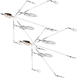 2 Pcs SF 4 Blades Alabama Rigs 5 Arms Umbrella Fishing Rigs Lure for Bass Fishing Bait Rigs 9.1inches/23cm