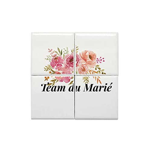 Cadeau mariage carreaux céramique bouquet aquarelle souvenir original