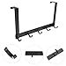 MUCKLILY Punch-Free Aluminum Back Door Hook Rack, 5-Hook Space-Saving Over-The-Door Storage Organizer for Bathroom Towels and Clothes, Black Industrial Hanging Rack for Home