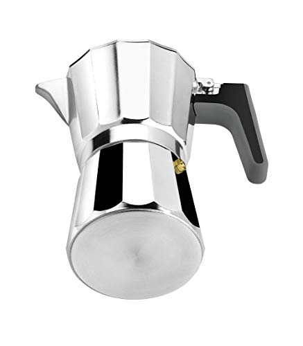 BRA Perfecta - Italienische Induktionskaffeemaschine, Aluminium, 6 Tassen Fassungsvermögen, Silber – Bild 7
