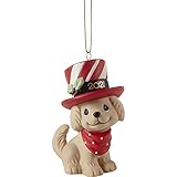 Precious Moments 211008 We Woof You A Merry Christmas 2021 Dated Dog Bisque Porcelain Ornament