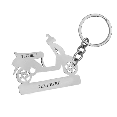 M Men Style Personalised Scooty Keychain With Custom Message Silver Stainless Steel Kering For Men And Women LCSKey869