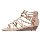 Lilley Sabrina Womens Nude Wedge Strappy Sandal - Size 7 UK - Pink