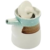 FUNNETOYU Dispensador De Vinagre Estilo Japonés 250 Ml Cerámica Verde Multifunción Para Aceites y Salsas Uso Doméstico Botella Para Cocina