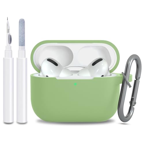 Image of for AirPods Pro 2nd 1st Generation Case Cover with Keychain, Protective Soft Silicone Skin Accessories for Apple AirPods Pro Charging Case 2022 /2019, Front LED Visible, Matcha