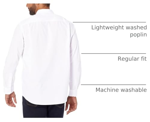 Image of Amazon Essentials Men's Regular-Fit Long-Sleeve Casual Poplin Shirt, Button Front, Business Casual, Collared